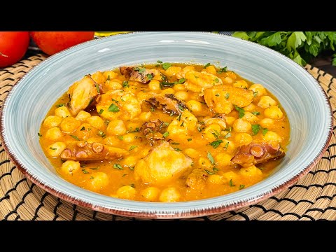 ¡No necesitas olla exprés! GARBANZOS con PULPO y LANGOSTINOS súper fáciles