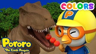 Learn Colors with Pororo! | Colorful Rainbow T-rex! | Colors for Kids | Learnings for Kids