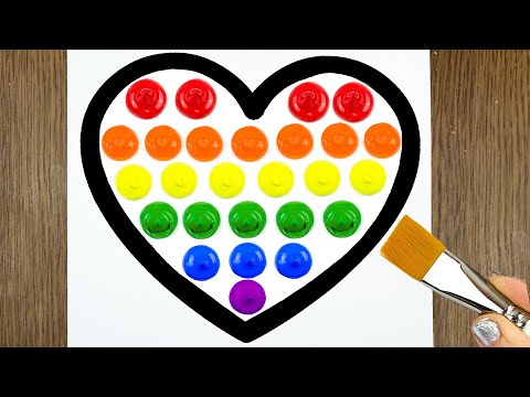 Heart｜Double Exposure Acrylic Painting Step by Step｜Easy Masking Tape Satisfying ASMR Compilation