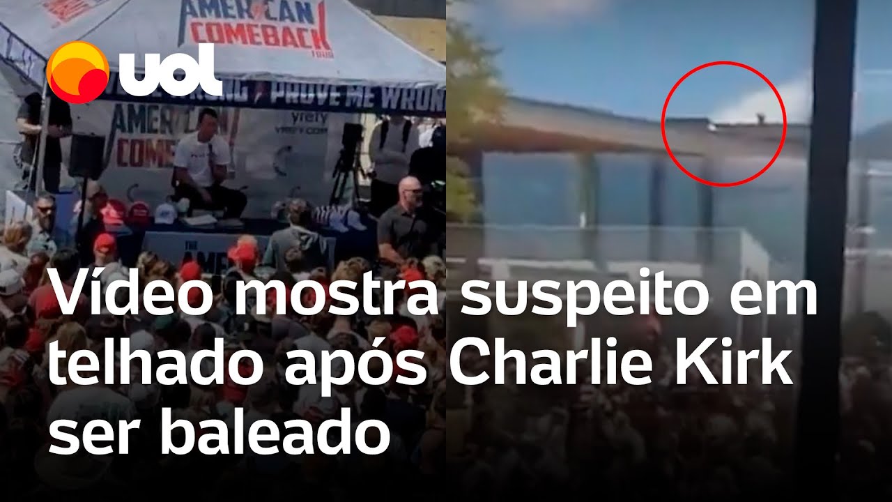 Charlie Kirk: vídeo mostra suspeito em telhado após influenciador de direita ser baleado; veja