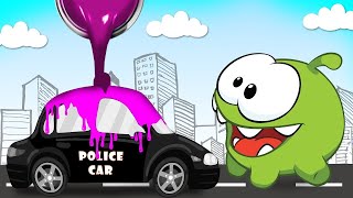 Pintando coches y vehículos con Om Nom 🚓 Aprende colores y formas | Vídeos educativos para niños