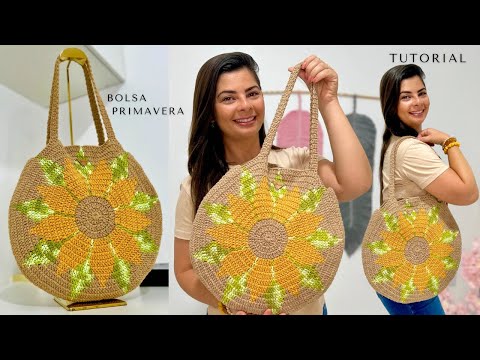 Bolsa de Croche Flor Primavera 😍 Fio Conduzido