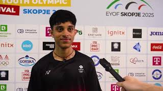 🇬🇧 Kalyan Manoj is the EYOF 2025 Men's Singles Champion! 🏸 | Post-match Interview