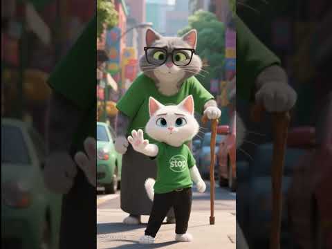 القط مياو قرر يساعد القطه العجوزه ولكن النهاية صدمه😱💔 #ai #viral #meaw #قطة #youtubeshorts #shorts