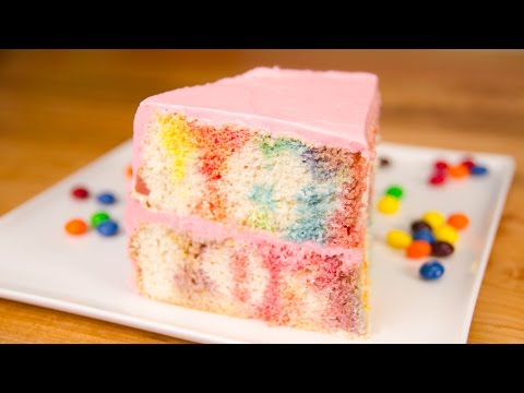 Skittles Poke Cake w/ Skittles Buttercream (My Cupcake Addiction Collab)