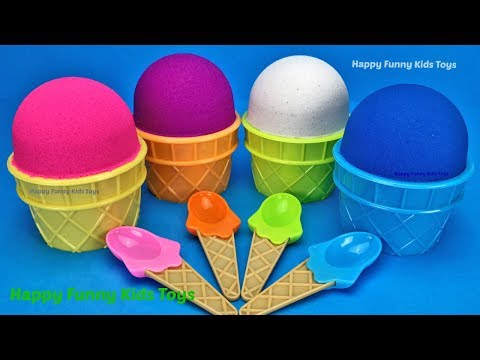 Kinetic Sand Ice Cream Surprise Toys Minions Kinder Joy Chupa Chups Red Kangaroo Learn Colors Kids