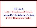 Cone Volume and Properties
