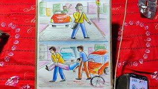 Road accident drawing 