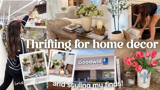 THRIFT WITH ME + HOME DECORATING IDEAS! Huge thrift haul & decorating with thrifted home finds!