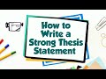 Crafting Effective Thesis Statements