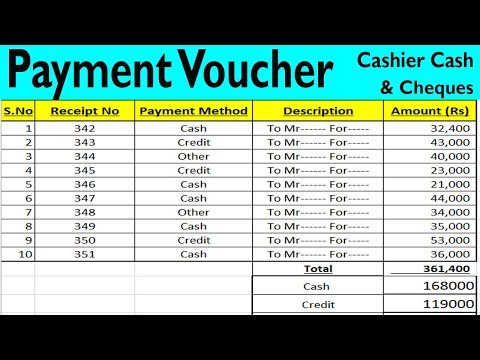 Cheque Payment Voucher Xls Format 08 2021