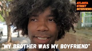 32, "growing up I thought my older brother was my boyfriend," "I came out in prison," now homeless