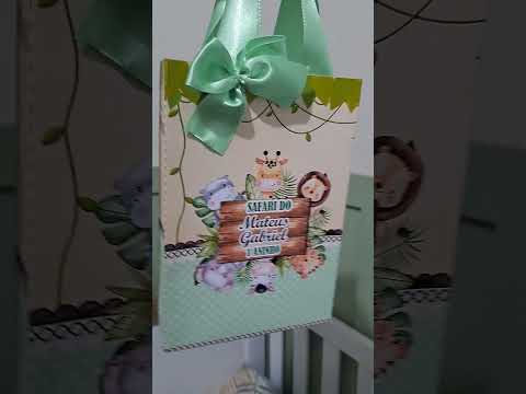 SACOLINHA SAFARI PERSONALIZADA #papelariapersonalizada #lembrancinhas #viraliza