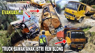 Rem Blong Bawa Dua Anak Dan Istri, Evakuasi 2 Truck