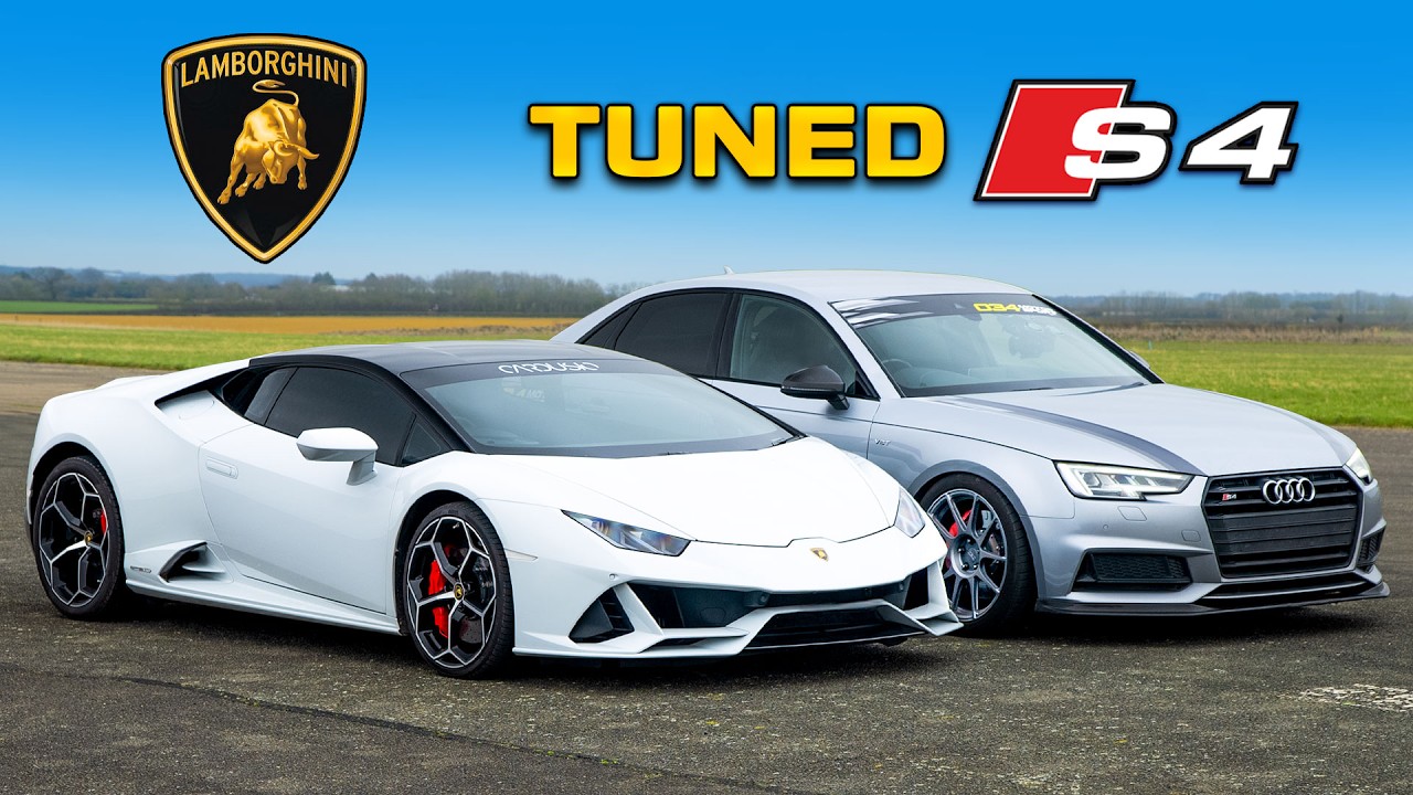 Tuned Audi S4 vs Lamborghini: DRAG RACE
