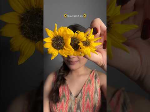 Flower hair pin hack🌻#goesviral #trendingshorts #shorts #hairstyle #hair #trending #ashortaday #yt