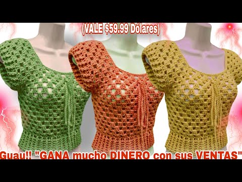 ⛔️ Guau!! Esta BLUSA a CROCHET te hará GANAR mucho DINERO con sus VENTAS (VALE $59.99 Dólares) 😱