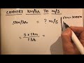 Converting Kilometers per Hour to Meters per Second