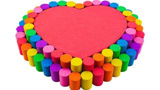 ASMR Video | Wonderful Rainbow Heart From Kinetic Sand | 1000+ Satisfying Idea By Yo Yo