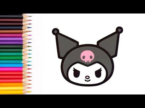 MENGGAMBAR KARTUN KUROMI.MENGGAMBAR DAN MEWARNAI•how todraw kuromi