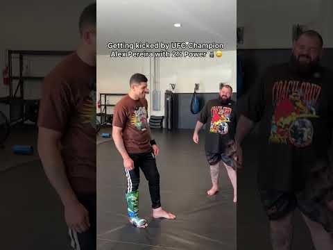 UFC Champion Alex Pereira kicks Nina Drama with 2% power LOL #UFC #shorts #mma #alexpereira