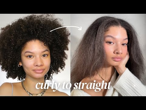 straightening my curly hair!