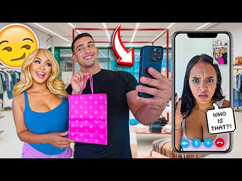 FACETIMING MY FIANCE WHILE SHOPPING FOR MY EX GIRLFRIEND! *SHE SNAPS*