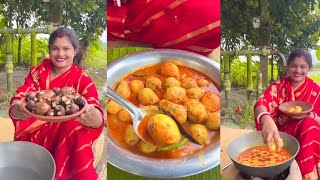 Taro Curry With Egg l Traditional village Style Recipe #cooking #villagefood #recipe 