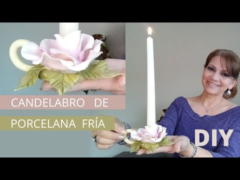 Como hacer un precioso Candelabro en forma de flor con Porcelana Fría