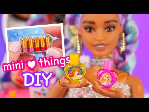How to make mini things for Doll: lipstick, perfume, coconut, heels, backpack and more