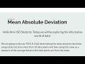 Mean Absolute Deviation Concepts