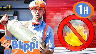 Blippi Explores a Fire Truck | Blippi | Kids Songs | Moonbug Kids