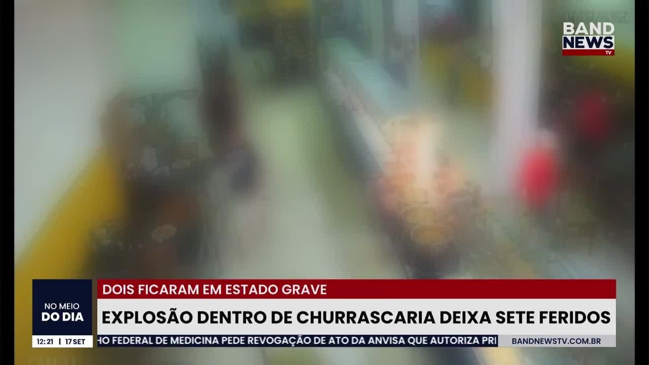 Explosão em churrascaria deixa sete feridos