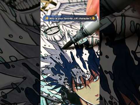 Drawing Megumi Summons Mahoraga 💀☸️ Jujutsu Kaisen | Spill Art 💦 #shorts #drawing #jujutsukaisen