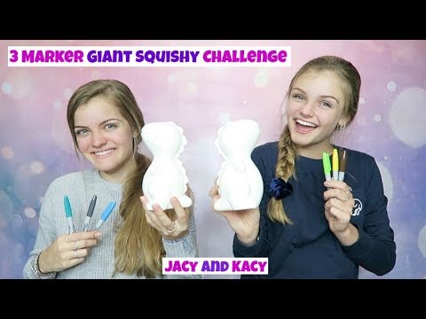 3 Marker Giant Squishy Challenge ~ Jacy and Kacy