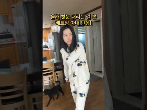 올해 첫눈 내리는 걸 본 베트남 아내 반응! #국제커플 #베트남 #viral #funny #shorts