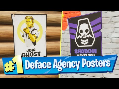 Deface GHOST or SHADOW Recruitment Posters Location - Fortnite Battle Royale