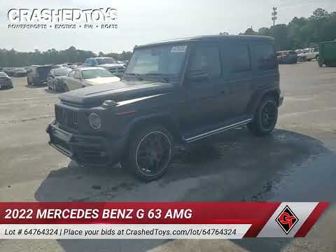 2022 Mercedes-Benz G 63 AMG with VIN W1NYC7HJ2NX444083, listed as a Copart auction lot 64764324 with 7,909 mi miles and Salvage title. Bid and sale history available at DreamBid. Image 16.