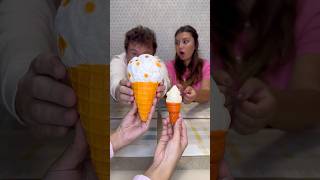 Which ice cream is real: giant or small? 😂 #shorts Best video by Hmelkofm