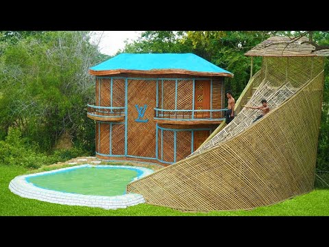 Constructing a Huge Bamboo Resort with Twin Waterslides [Part 1]