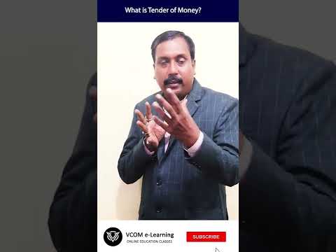 What is Tender of Money? - #Shortvideo - #businessregulatoryframeworks -Video@101