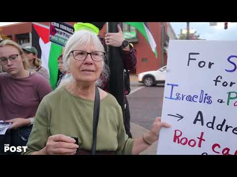 Protesters support Palestine outside courthouse