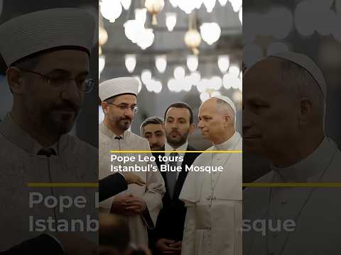 Pope Leo tours Istanbul’s Blue Mosque during Turkiye trip | AJ#shorts