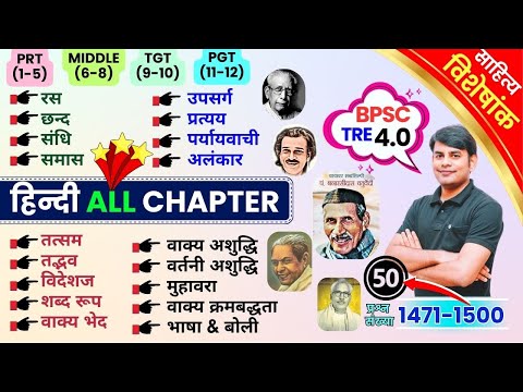 50. Hindi All In One MCQ | Hindi All Chapter | Hindi Grammar | BPSC TRE 4.0 | Nitin Sir STUDY91