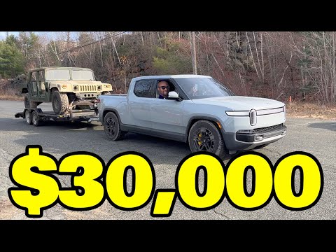 Exploring Military Vehicles and Towing Challenges with Rivian Electric Pickup Truck