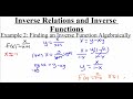 Exploring Inverse Relations and Functions