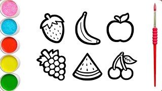 How to draw fruits for kids and toddlers | easy step by step 