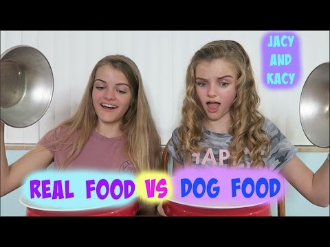 Real Food vs Dog Food Challenge ~ Jacy and Kacy