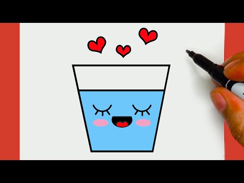 CÓMO DIBUJAR UN LINDO VASO DE AGUA, PASSO A PASSO,  JACK Dibujos