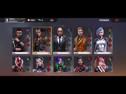 MOSTRANDO TODOS MEUS PERSONAGENS NO FREE FIRE!!